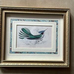 Antique  Humminbird picture  Joan Fernandez  with franch provincial decor